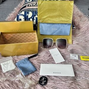 AUTHENTIC GUCCI GG1033S 002 57 WOMEN SUNGLASSES WITH ALL THE ACCESSORIES